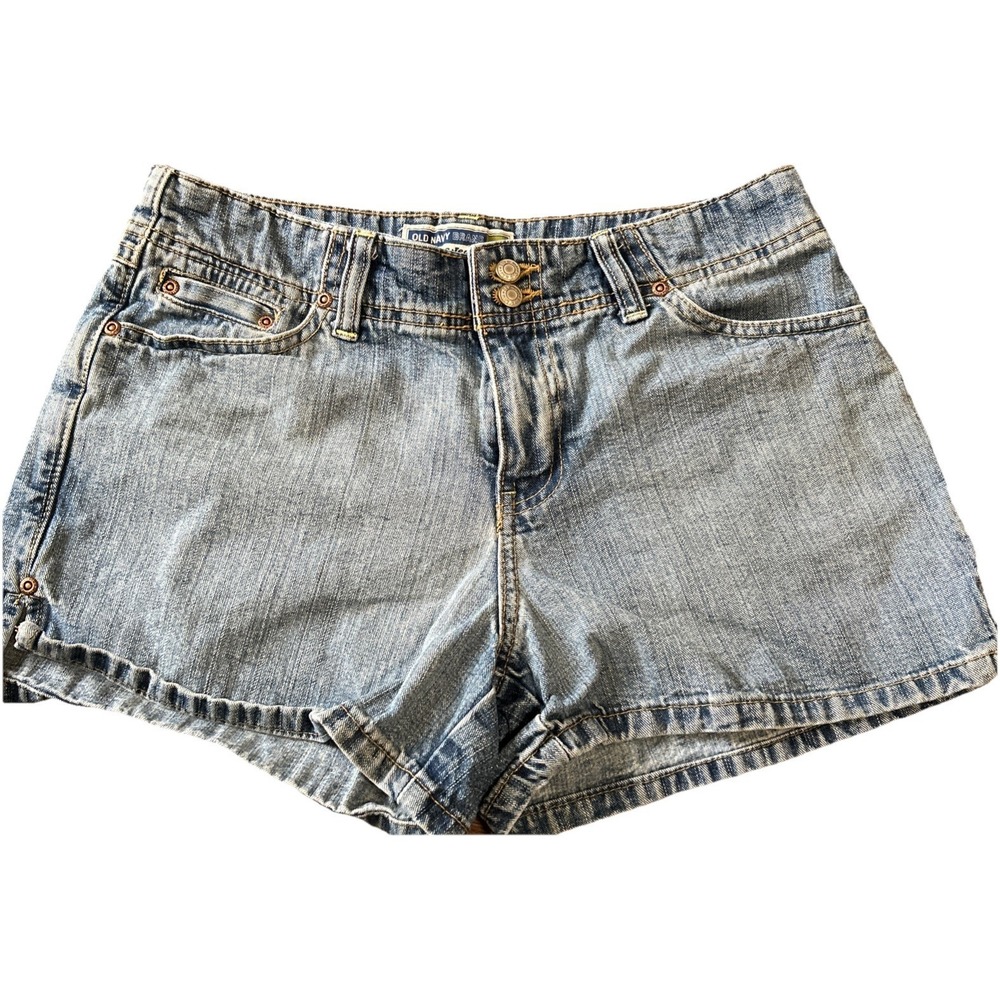 Vtg Old Navy Denim Shorts Low Waist Blue‎ Jean Women Size 6 2000s Y2k Preppy